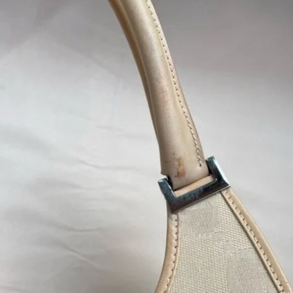 Gucci Vintage Large Logo Monogram Jackie Shoulder Hobo Bag in Beige Cream - Picture 14 of 16